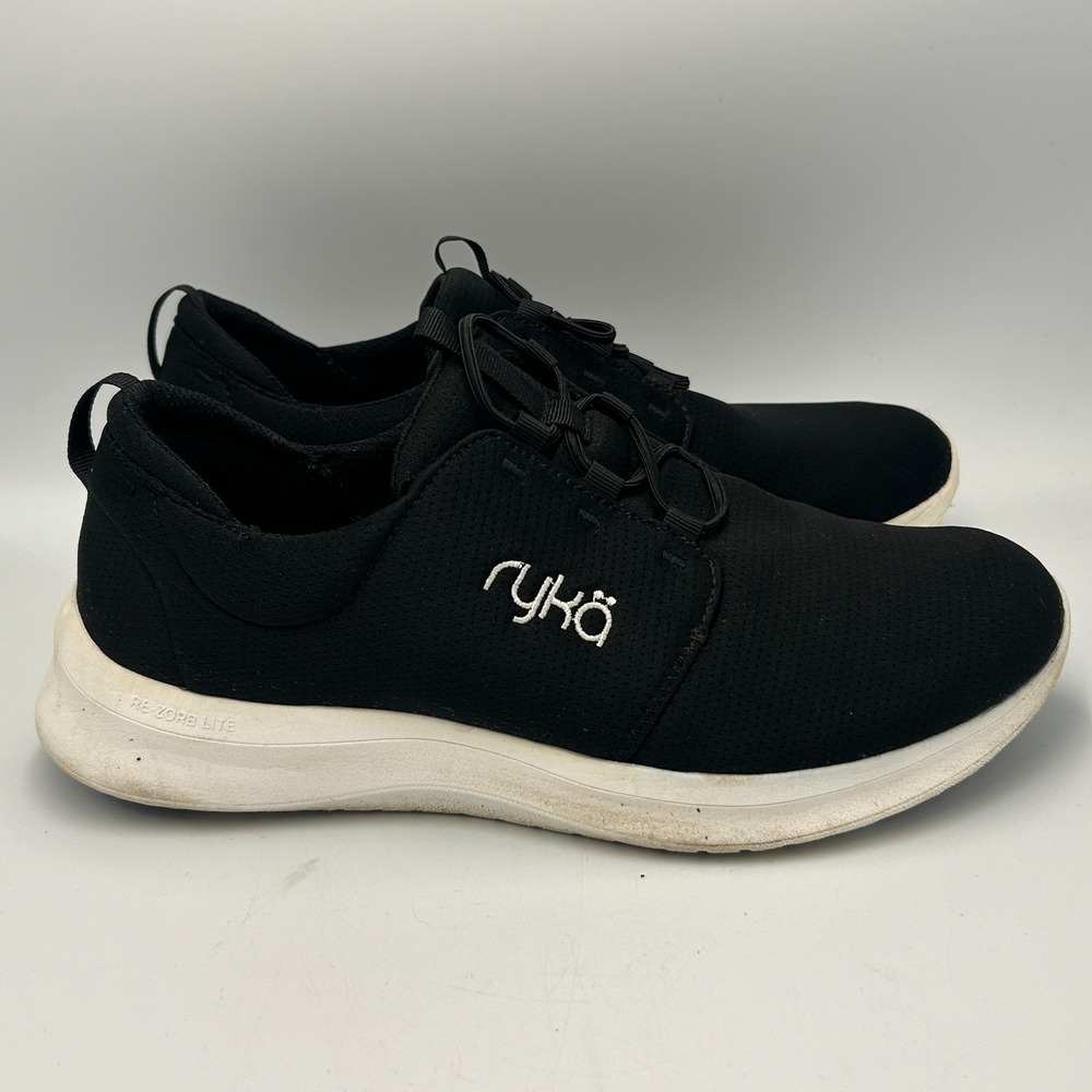 Ryka Womens Size 10 Recovery Washable Bungee Sneakers Renew Black Slip On